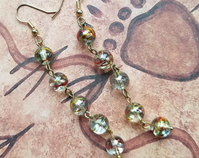 Gold Beaded Earrings