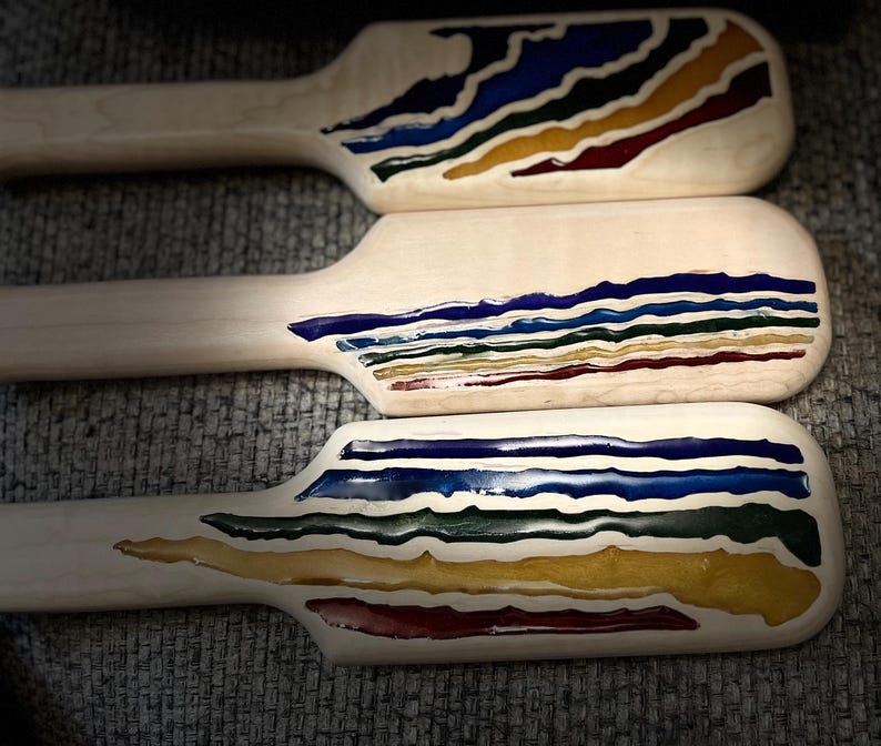 Hand Poured Resin Maple Paddle - Pride Colors - Etsy