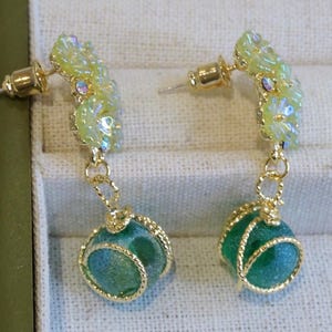 Sterling Silver Shell Flower Earrings: Cat Eye Gemstone Dangles image 5