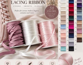 Corset Lacing Ribbon – Custom Length & Color Options