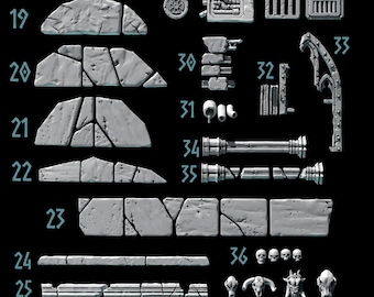 Greytide Studios Primal Hounds Basing bits set 2 upgrade kit