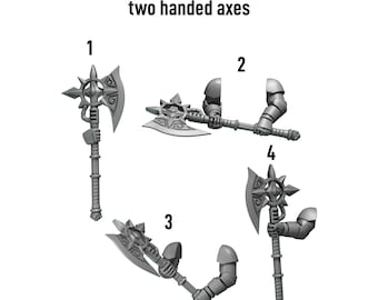 x5 Greytide Studios Crimson lords Two-handed axes