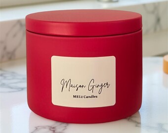 Candela profumata al pan di zenzero, candela di cera di soia fatta a mano