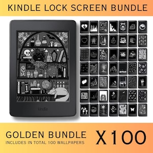 Lock Screens Bundle for Kindle Big Golden Package x100 FULL SCREEN Screensaver Kindle Wallpaper