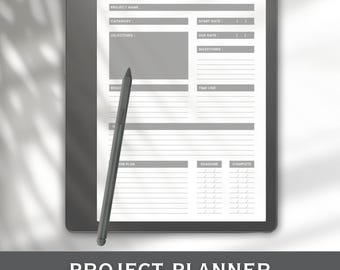 Project Planner Template for Kindle Scribe