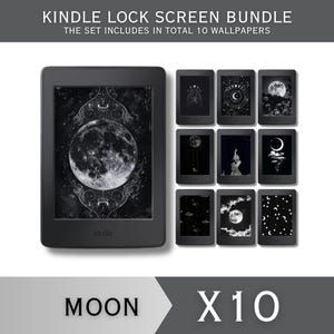 Paquete de pantallas de bloqueo para Kindle PANTALLA COMPLETA Salvapantallas Luna Fondo de pantalla Kindle