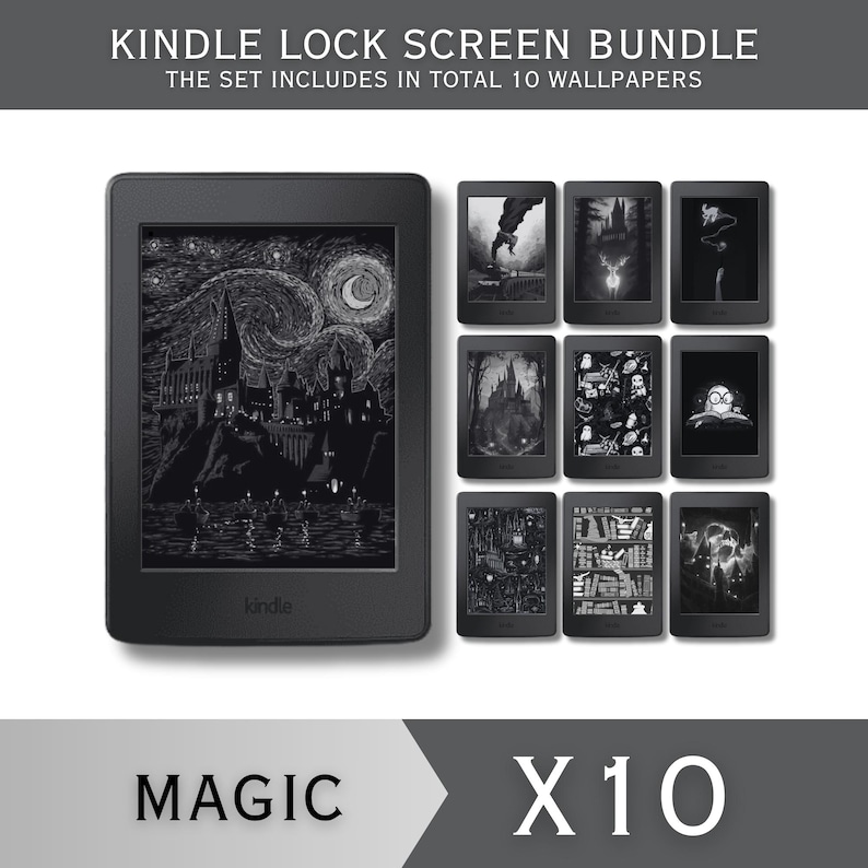 Lock Screens Bundle for Kindle FULL SCREEN Screensaver Magic Kindle Wallpaper image 1