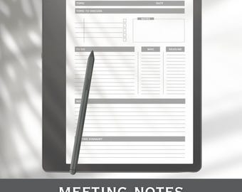Plantilla de notas de reunión para Kindle Scribe