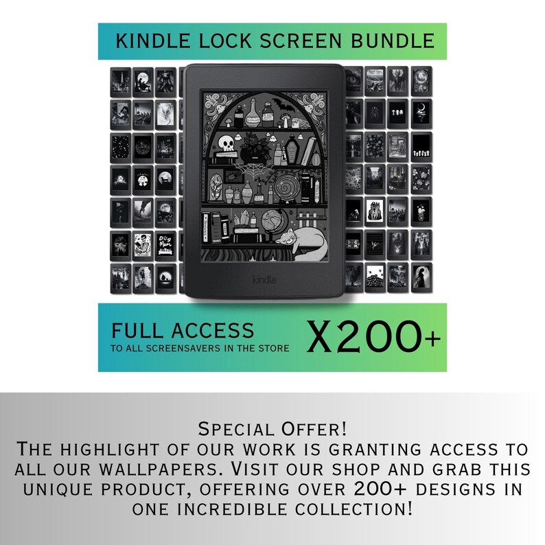 Lock Screens Bundle for Kindle FULL SCREEN Screensaver Magic Kindle Wallpaper