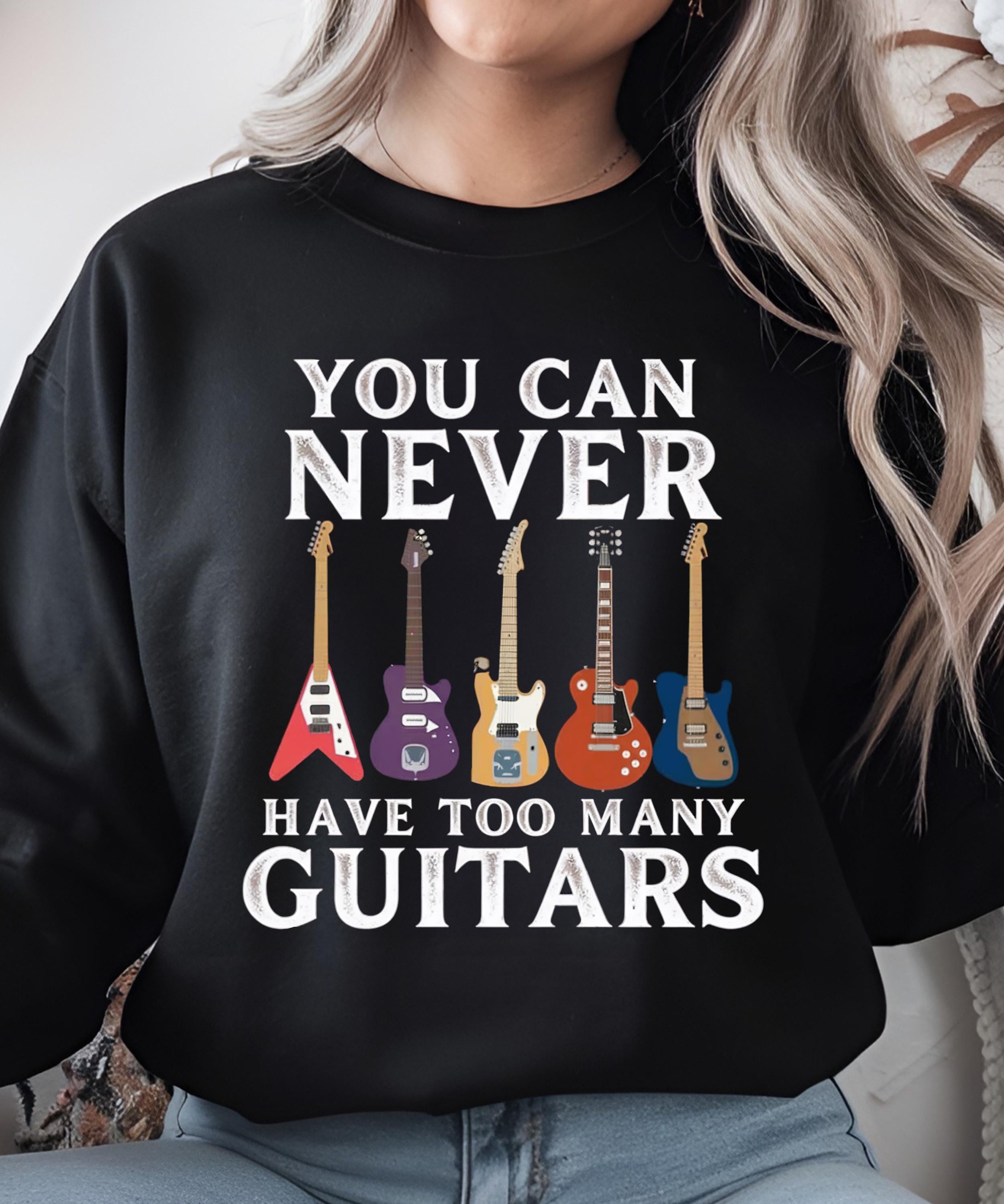T-Shirt Uomo Con Slogan Chitarra - I Have Too Many Guitars No C 1008025