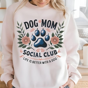 Hund Mama Social Club Png, Sublimation, das Leben ist besser mit einem Hund Png, Pfote Png, Trendy Png, T-Shirt Design, Sofort Download Png,