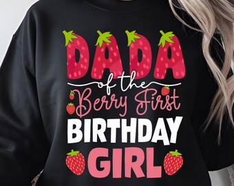 Strawberry Berries Dad's First Birthday, Dad Birthday  Png, Digital Download