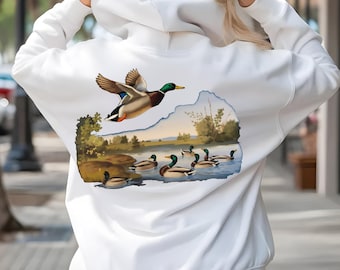 Vintage Duck Illustration, Mallard PNG (Digital Download)