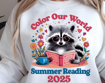 Funny Raccoon Summer Reading 2025 PNG SVG (Digital Download)