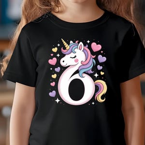 Unicorn 6th Birthday Girl SVG PNG: Rainbow Horn Shirt (Digital Download)
