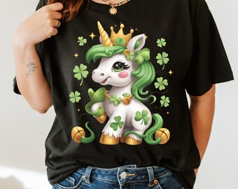 Unicorn Clover St Patrick's Day PNG: Lepricorn Girls Digital File (Digital Download)
