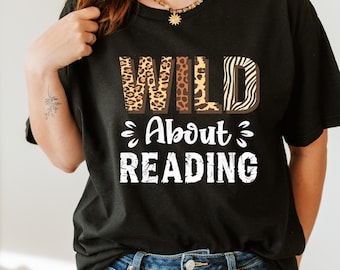 Wild About Reading Leopard Print Design (PNG File)