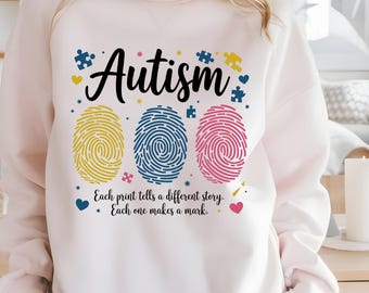 Autismmedvetenhetsfingeravtryck PNG: Neurodiversitetsdesign (digital nedladdning)