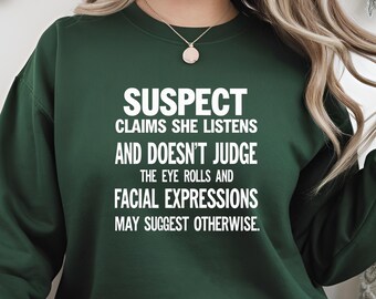 Suspect Claims Funny Quote PNG File: Trendy Preppy Digital Download