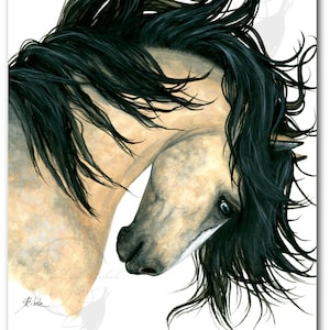 DreamWalker Majestic Buckskin Dappled Horse ArT-  Giclee Print from hand painted originals by Bihrle mm162