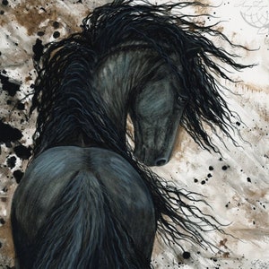 The DreamWalker - Majestic Black Horse Friesian Abstract - Fine ArT Prints by AmyLyn Bihrle mm123 ArtofAmyLyn