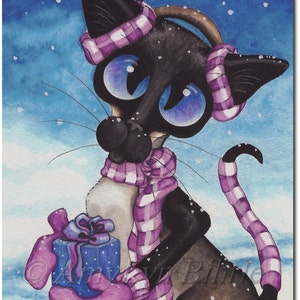 Siamese Cat Special Gift - Art Print by Bihrle ck322