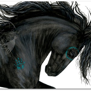 Majestic Horse Turquoise Wild Spirit Horse ArT-  Giclee Print by Bihrle mm153