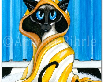 Siamkatze Bad Dekor - Art Prints by Bihrle ck428