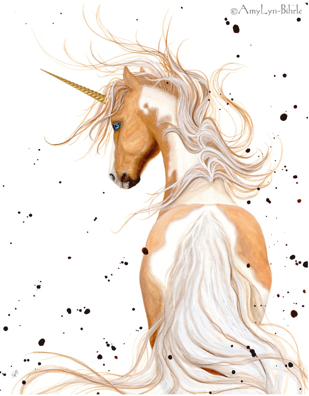 Majestic Unicorn Pony Fantasy Magical Horse Palomino Paint Pinto - Art ...