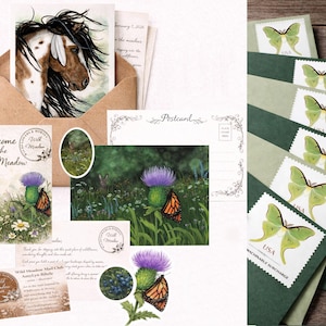 Wild Meadow Mail Club Sample – Horses & Wildflowers (One-Time Tier 2 Sample)