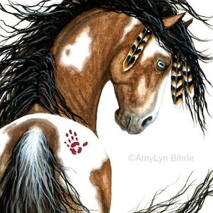 Blue Eyed Pinto War Horse Tattoo Pass: Customizable Design (Digital Download)