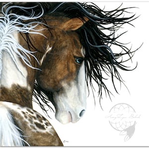 Majestic Horse Pintaloosa Paint Pinto -Prints from hand painted originals by AmyLyn Bihrle mm140s