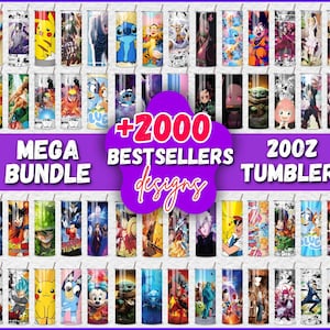 bestseller 20oz Tumbler wrap png  bundle , anime cartoon movies 20 oz Skinny Tumbler Wrap, Png Sublimation Design, Digital Instant Download