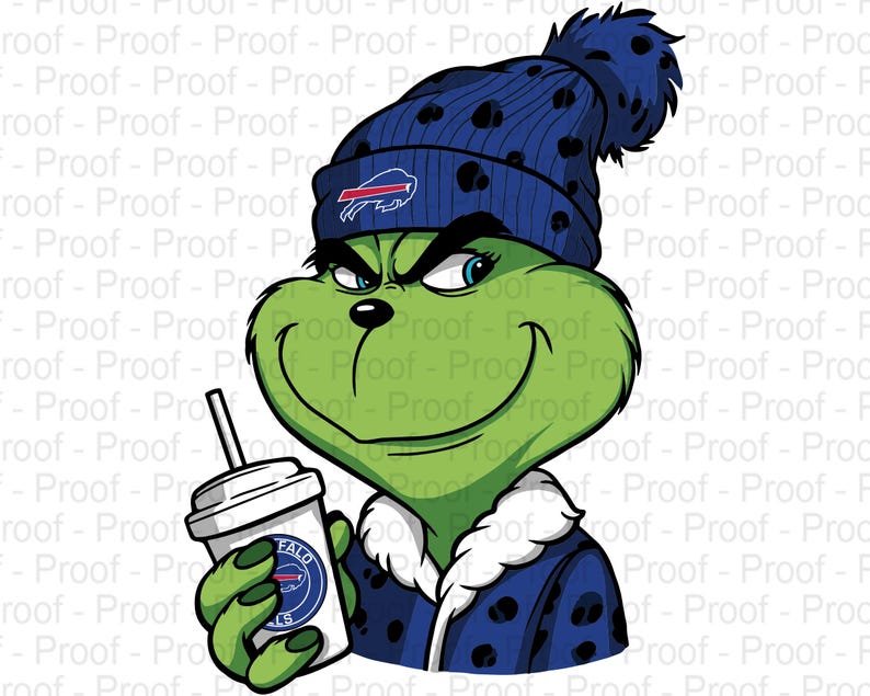 Bills Football Buffalo Grinchmas PNG Boujee Grinch Football PNG Etsy