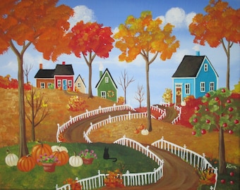 Colors of Autumn Folk Art Print