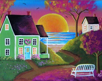 Sunset Glow Folk Art Print