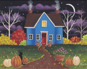 Night Fall Folk Art Print