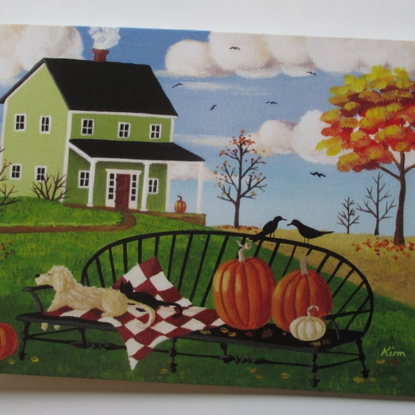 Afternoon Nap Blank Card with Envelope Artwork by KimsCottageArt