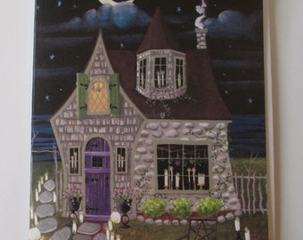 Candlelight Cottage Blank Card with Envelope Artwork by KimsCottageArt