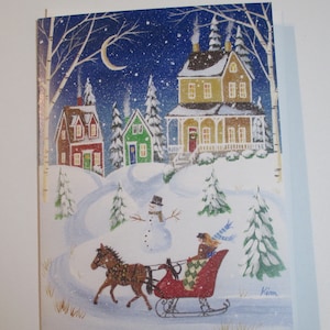 Birch Run Blank Card with Envelope~Winter Sleigh Ride