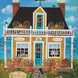 The Frosted Pumpkin Bakery and Cafe Folk Art Print