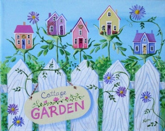 Cottage Garden Folk Art Print