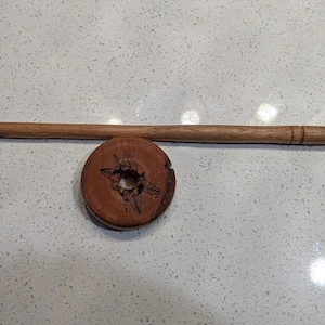 Hand crafted drop spindle - Natural Wood