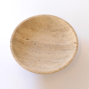 Gratia - Large Travertine Pedestal Bowl: Marble Centerpiece, 12" Serving Bowl image 6