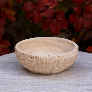 Arida - 8.3" Handcrafted Travertine Bowl - Decorative Marble Centerpiece Bowl
