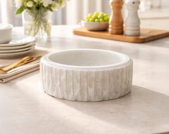 Serenita - White Marble Bowl: 6" Luxury Natural Marble Serving Dish