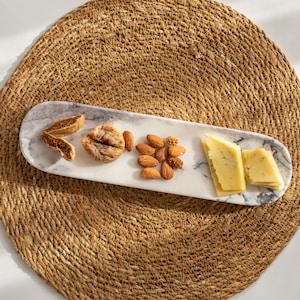11.8&quot; Freya Elegant Marble Serving Tray - Marble Serving Plate - Marble Fruit Plate - Marble Cheese Plate : Luxury Stone Cheese Platter