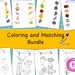 Matching Worksheets & Coloring Pages Bundle Fun Printable Pack for Kids ...