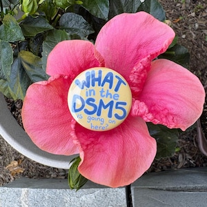 DSM-V 1.5 inch button • mental illness • joke pin • therapist gift