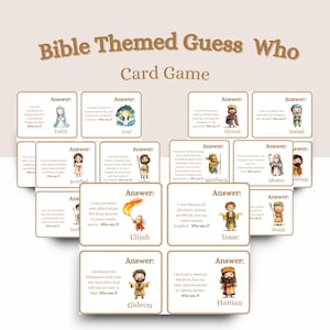 Jeu biblique, La Bible devine qui, Foi chrétienne, Jeu biblique pour enfants, Personnages de la Bible, École du dimanche, Ancien et Nouveau Testaments, École à la maison,